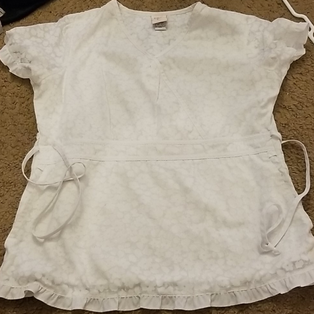 White Scrub top size medium